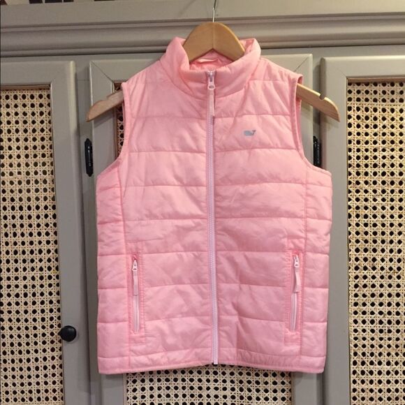 Vineyard Vines Lightweight quilted Pink Vest Girls Childs  Sz M - Picture 2 of 7